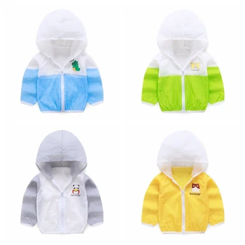 

Baby Cloth Summer Sun-proof Shirt Outdoor Breathable Thin Coat Children Sun-protective Cloths Windproof Cute Bear Dinosaur Style