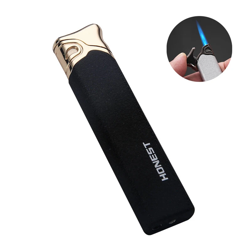 Однотонная струйная зажигалка миниатюрная заправляемая Бутановая Регулируемая