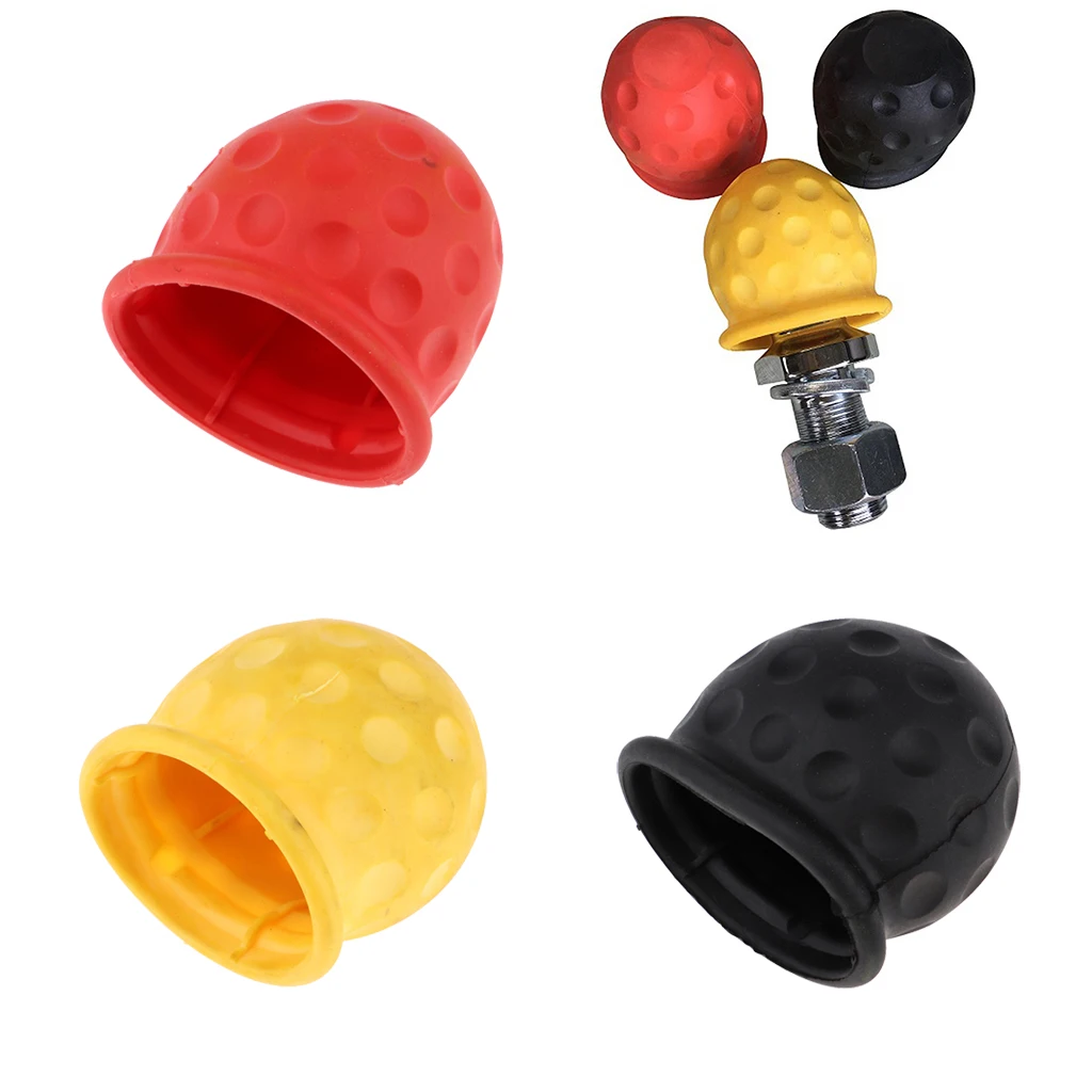 3pcs Rubber Multicolor Tow Ball Cap Cover Towing Car Caravan Trailer