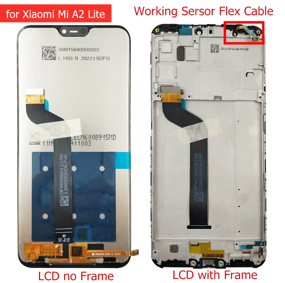 ЖК-дисплей для Xiaomi mi A2 Global/mi A2 Lite ЖК-дисплей сенсорный экран с рамкой ЖК-дисплей дигитайзер сенсорные запасные части