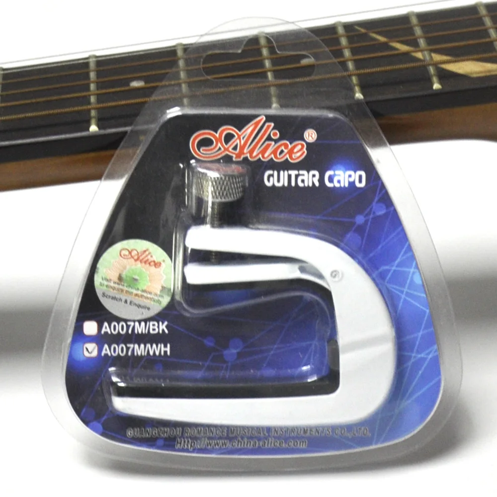 Alice A007M/WH Zink Alloy White Guitar Capo for Acoustic w/ Locking Knob | Спорт и развлечения