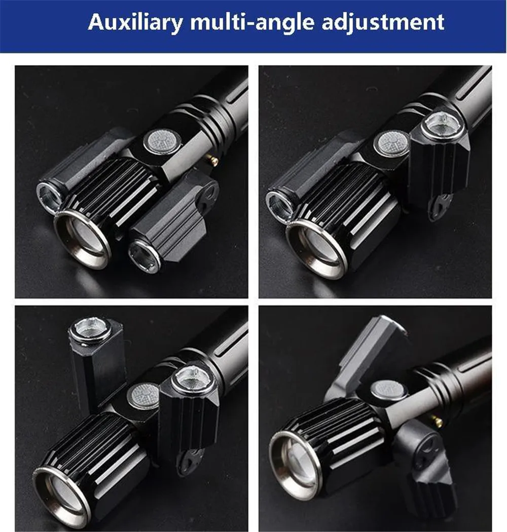 Adjustable Angle Bicycle Lights MTB Bike Front Light 3 LED T6 Flashlight USB Charging Cycling Lamp With 18650 Battery Torch