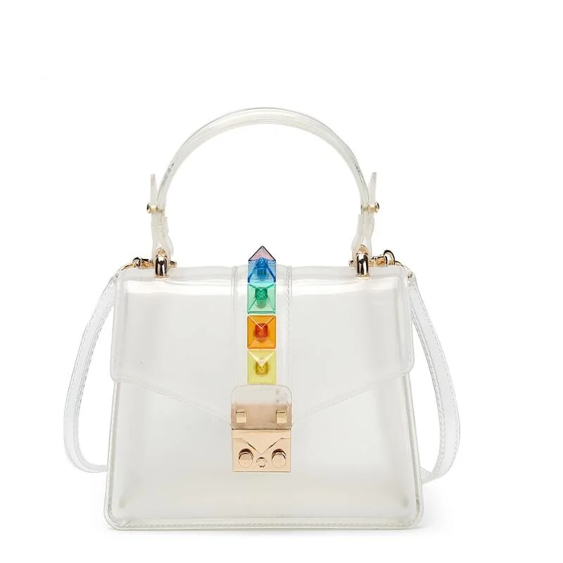 

2021 New Women Transparent Handbags For Female Fashion Luxury Designer PVC Leather Shoulder Bag Messenger Bags Lady Shopping Bag
