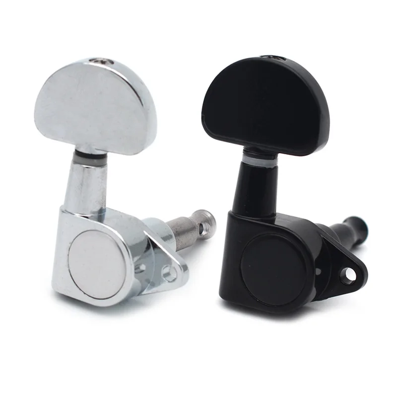6 pcs Guitar String Tuning Pegs Keys Tuners Machine Heads for Acoustic Electric Chrome Black | Спорт и развлечения