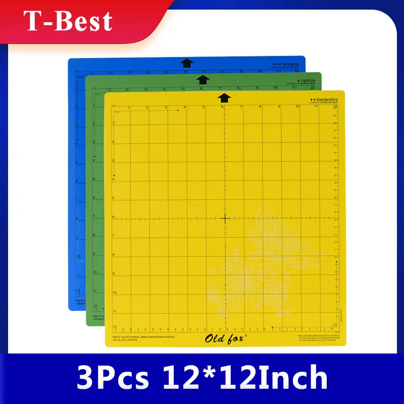 3pcs 12*12inch Replacement Cutting Mat Adhesive Nonslip Gridded