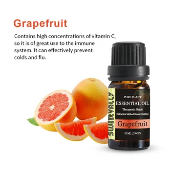

Sweetvally Natural Aromatherapy Essential Oil Kit Grapefruit 10ml For Humidifier Fragrance Oil Fresh Air Essential Oil