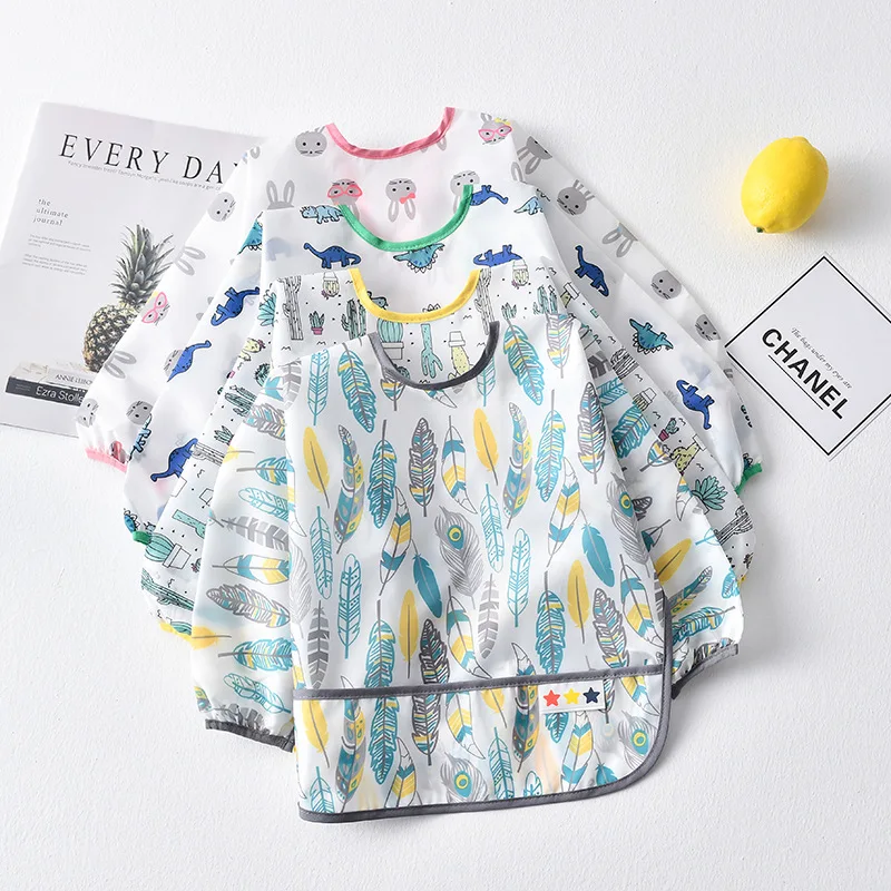 Ohbabyka детский нагрудник для кормления Фартук водонепроницаемый милый с длинным