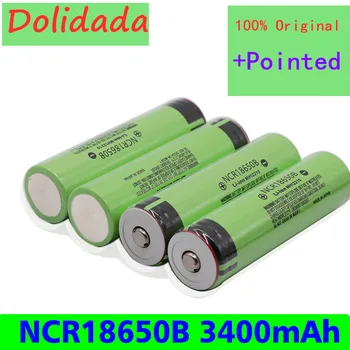 

30pcs Original Panasonic NCR18650B 3.7v 3400mAh 18650 rechargeable lithium battery for Panasonic flashlight batteries+Pointed