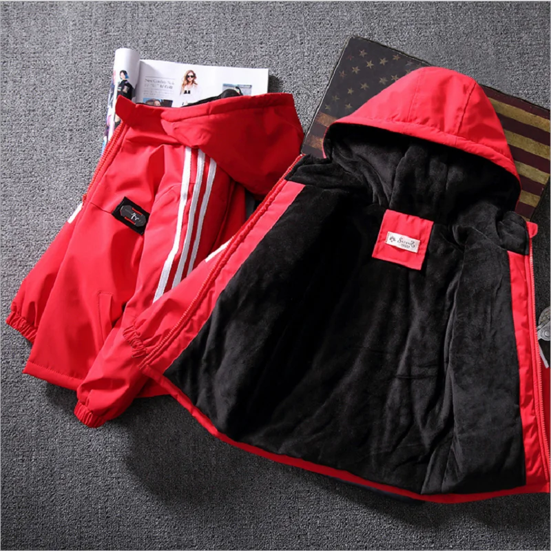 Best Offers Boys Jacket Windbreaker Teenage-Coat Velvet Kids Winter Hooded Thicken Autumn Fashion qzKL8Xk3X