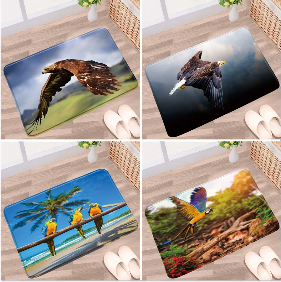 

Animals Bathroom Mat Bird Eagle Parrot Ocean Forest Plants Landscape Non-slip Rugs Kitchen Bath Entrance Aisle Doormat Carpets
