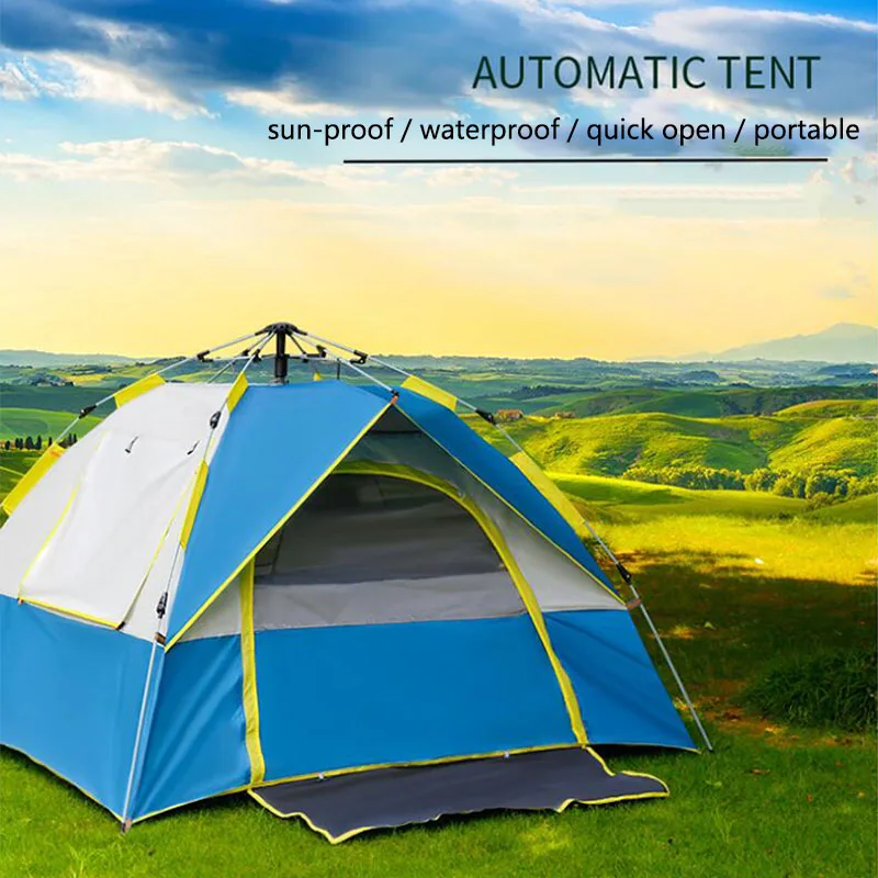 

Outdoor3-4 People Outdoor Tent Camping Tent 1-4 People Tourist 4 Seasons Family Travel Beach Camp Tent Easy Open Garden sun Tent