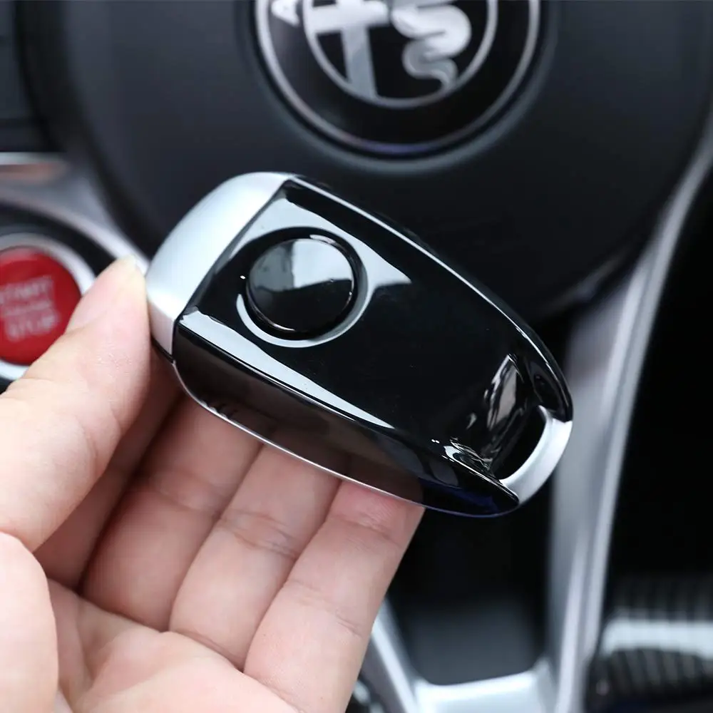 Глянцевый черный стиль ABS пластиковый корпус для ключей Накладка для Alfa Romeo Giulia Stelvio