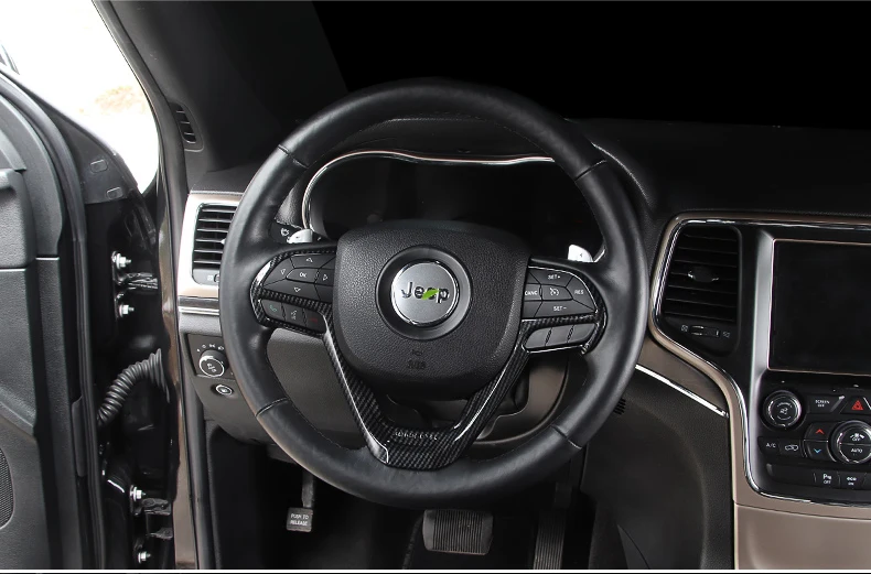 ABS хром/углеродное волокно накладка на руль наклейки для Jeep Grand Cherokee внутренние аксессуары