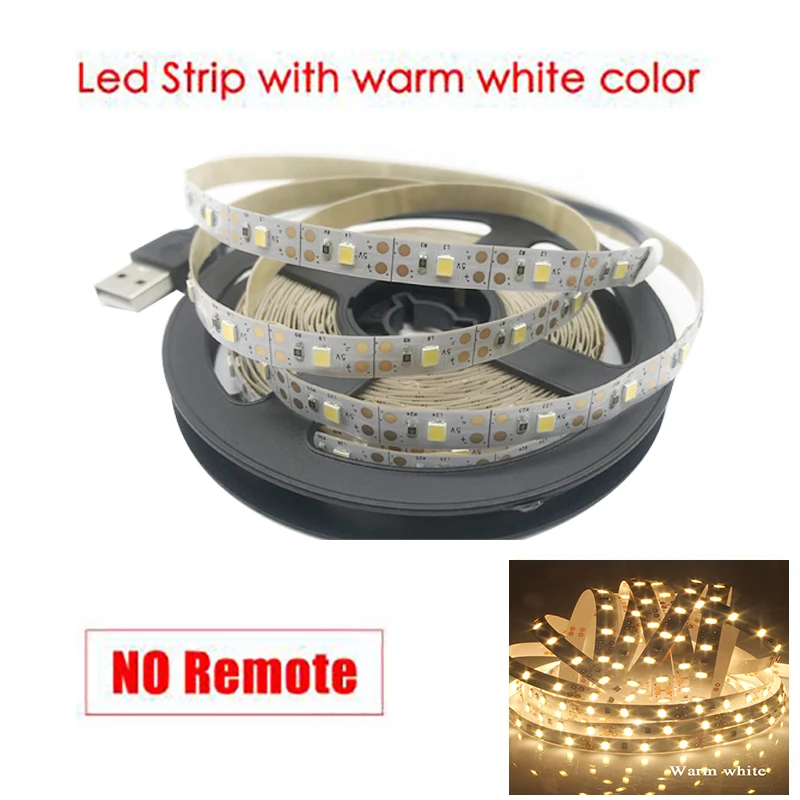 warm white color 5 в RGB Светодиодная лента 5 В USB Светодиодная лента светильник ТВ ПОДСВЕТКА 2835 1-5 м Настольный светильник ing лента Диодная лента - Испускаемый цвет: warm white color