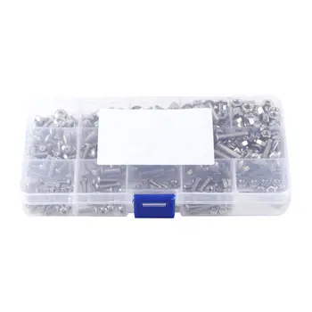 

480pcs M2 M3 M4 Metric Hex Socket Head Cap Screws Bolt Nut Assortment Set Silver