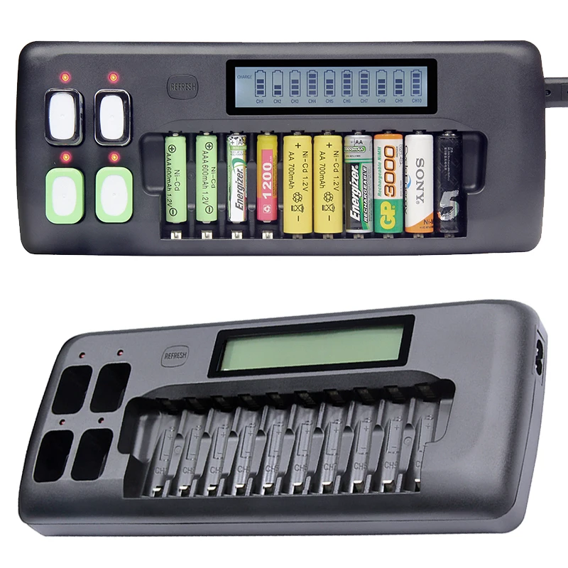 para aa aaa 9v baterias recarregáveis display