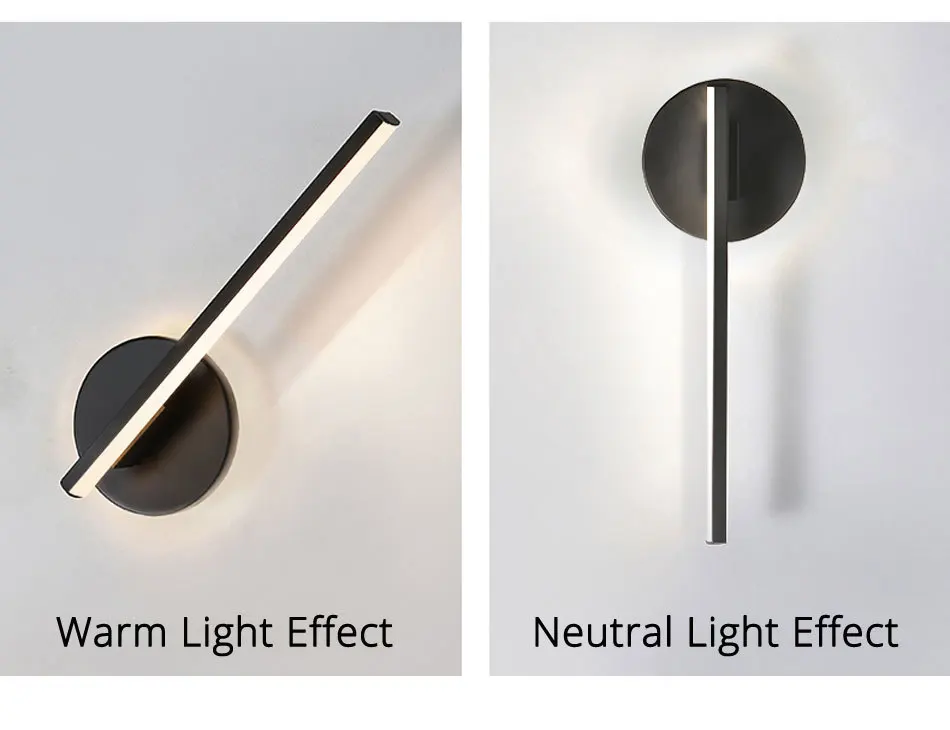 Светодиодный настенный светильник для кабинета, спальни 7-12 Вт, черный, белый, светильники, светильник