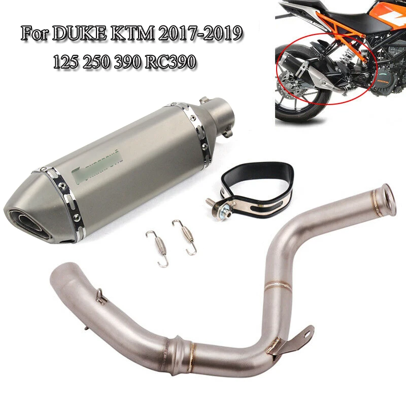 

Motorcycle Exhuast System Piep For KTM 125 250 390 RC390 2017 2018 2019 Stainless Steel ATV Mid Link Pipe & Exhaust Muffler Tips