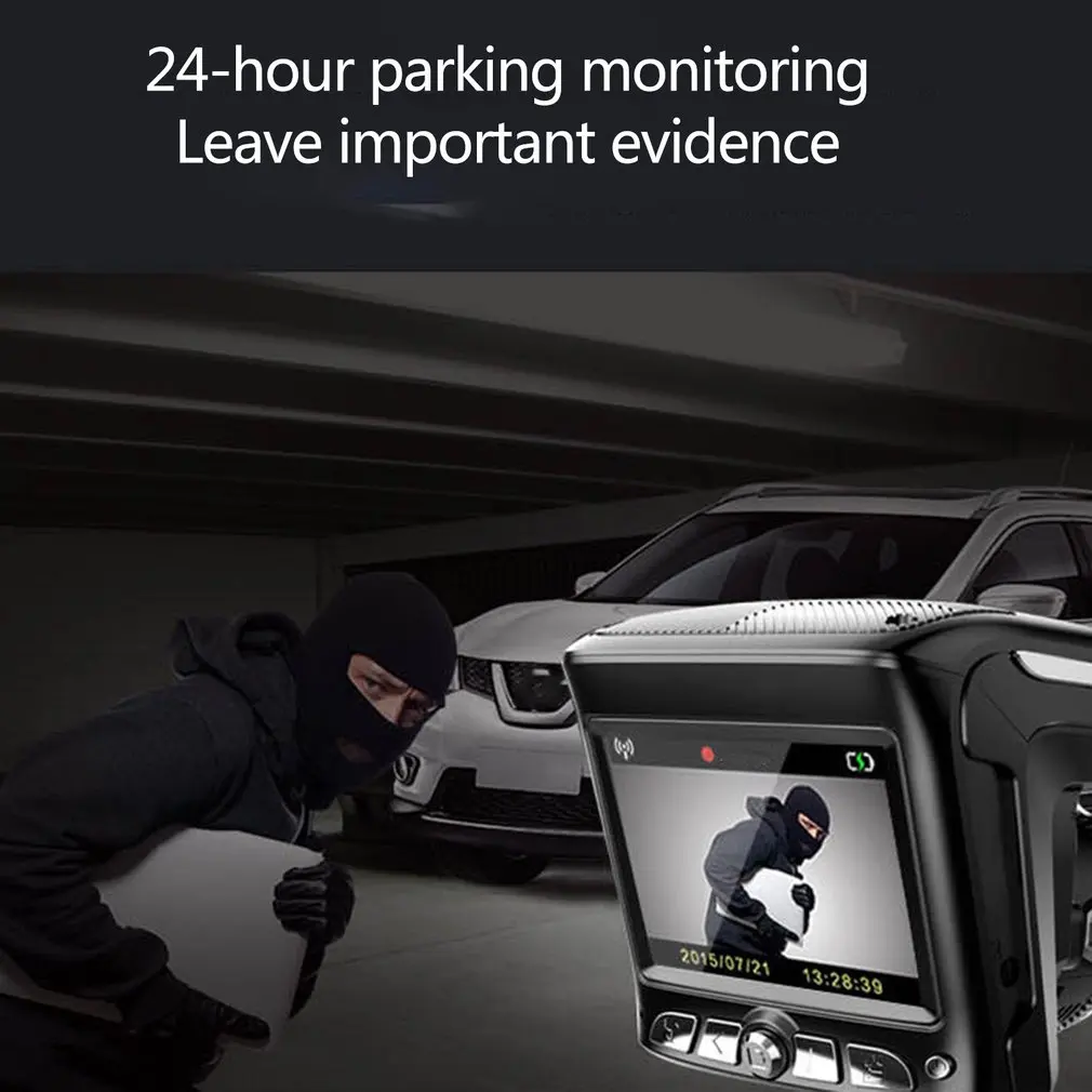 HD 2.4 Inch Car Driving Recorder Vehicle Camera Wide Angle Driving Recorder Dash Cam Dual Lens Night Vision Driving Recorder