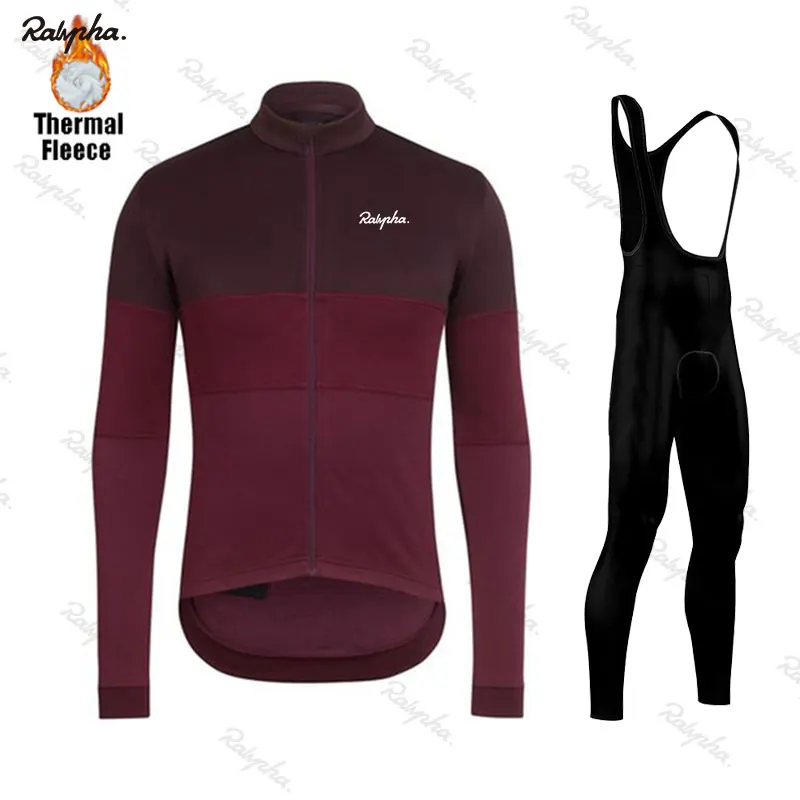RCC Raphaing winter fleece bike suit Ropa Ciclismo men's top jersey outdoor riding mountain bike bicycle long sleeve riding suit - Цвет: 19
