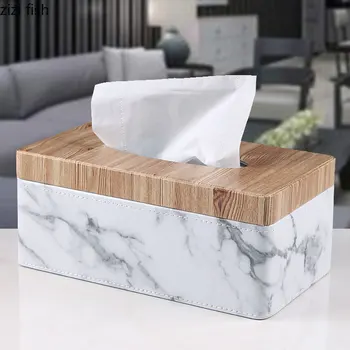 

Nordic Simple Leather Tissue Box Storage Box Creative Fashion Tissue Box