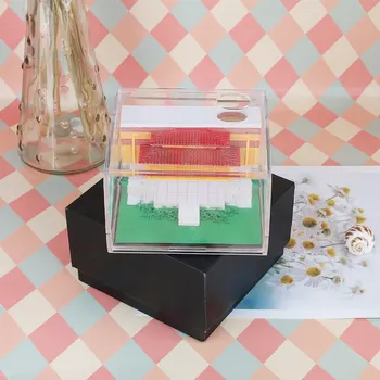 

Manual diy post-it creative gradient model note paper 3d Confucius Temple landscape stereo notes