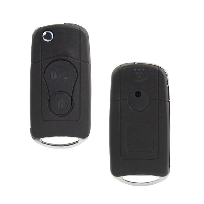 OkeyTech 2 Buttons Modified Flip Folding Remote Car Key Case For SsangYong Actyon Kyron Rexton Key Shell Case Blank Uncut Blade Key case Car key shell Key shell