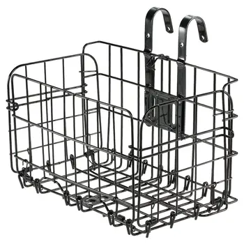 

Foldable Metal Wire Basket Front Bag Rear Hanging Basket for Mountain Bike Folding Bicycle(Black)