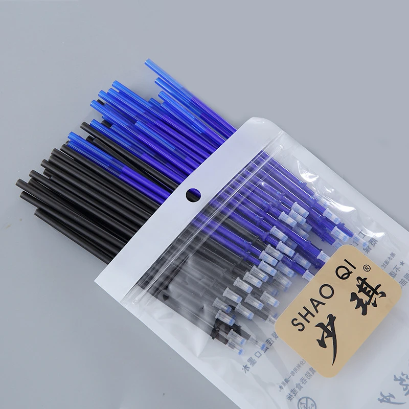 100 шт./пакет синий/черные чернила стержни для стираемой гелевой ручки 0,5 мм стирающиеся ручки с 1 шт. набор ластиков, милые канцелярские офисные школьные принадлежности, блокноты