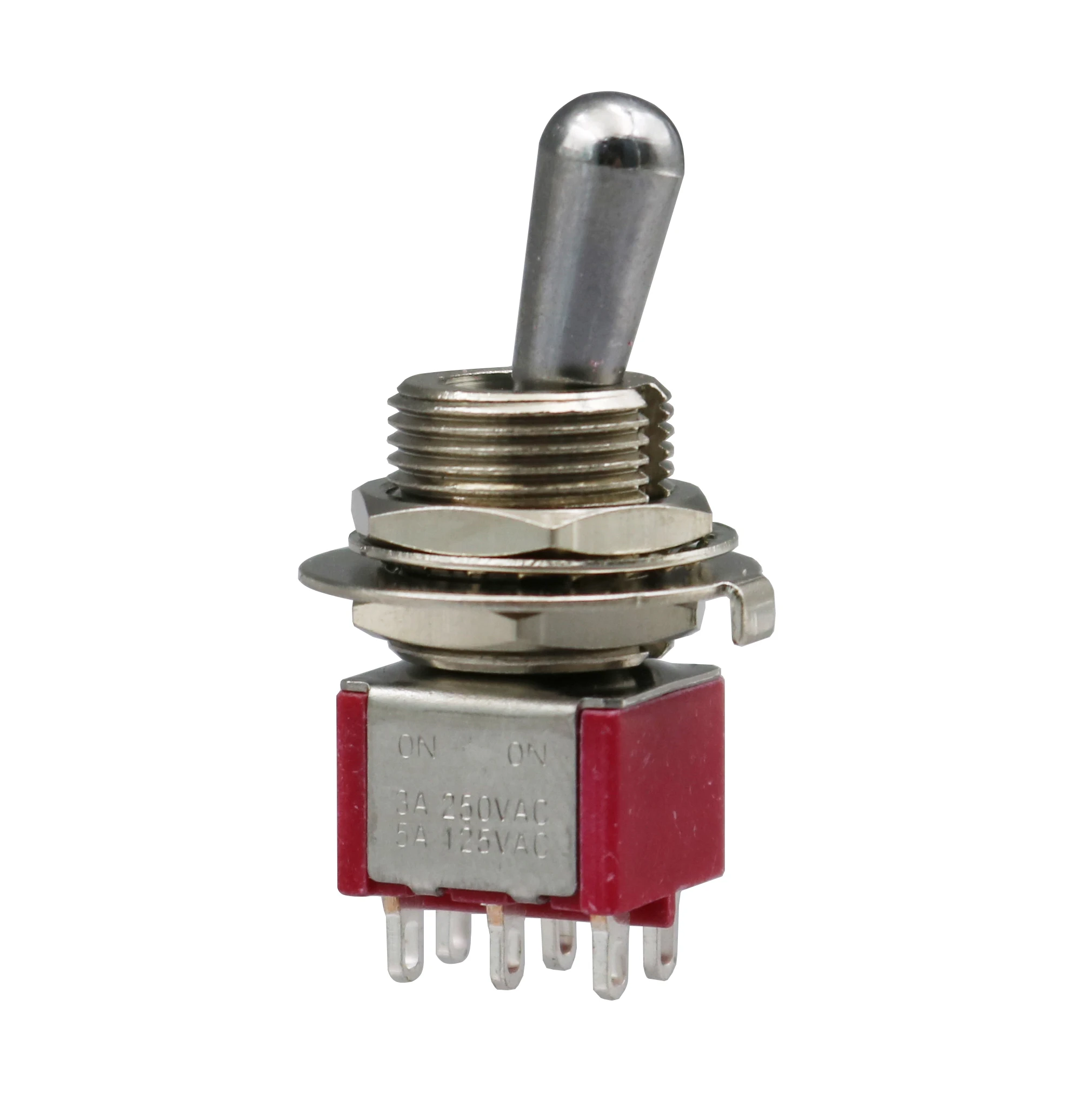 2Pcs SH T8011 ZBQ DPDT Short Big Handle ON ON Maintained 2Position 6Pin