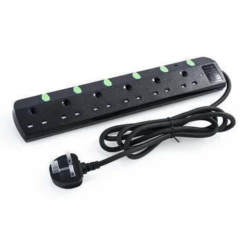 

4/6 Slot 13A Power Strip Extension Lead Surge Protected Extension Socket Plug Individual Switched Outlet Power Strip UK Plug