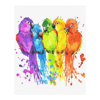 

Paintmake Animal DIY Paint By Numbers Colorful Parrot Oil Canvas Painting Home Room Decoration Paintings Art Picture