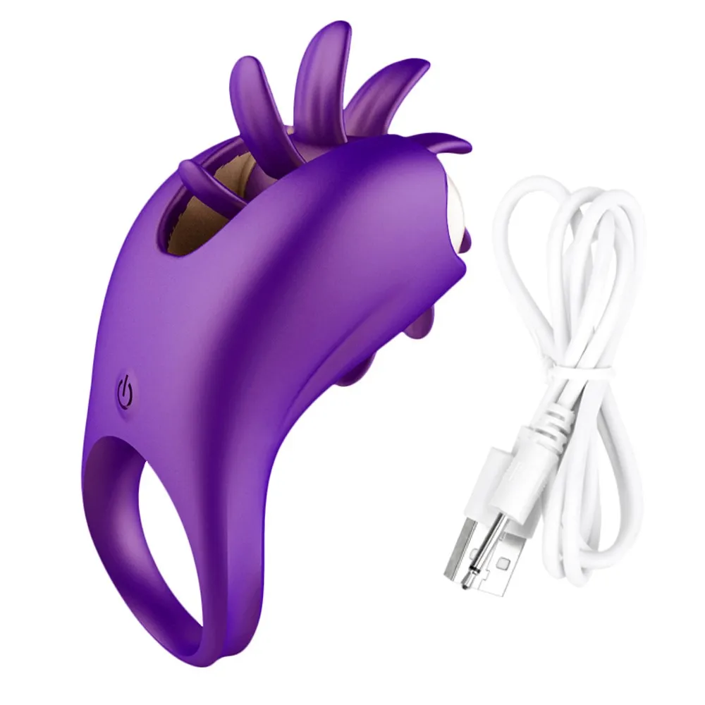 Rotation Oral Tongue Licking Vibrator Vagina Clitoris Stimulate Sex Toys For Couples Flirt Penis Vibrator Ring