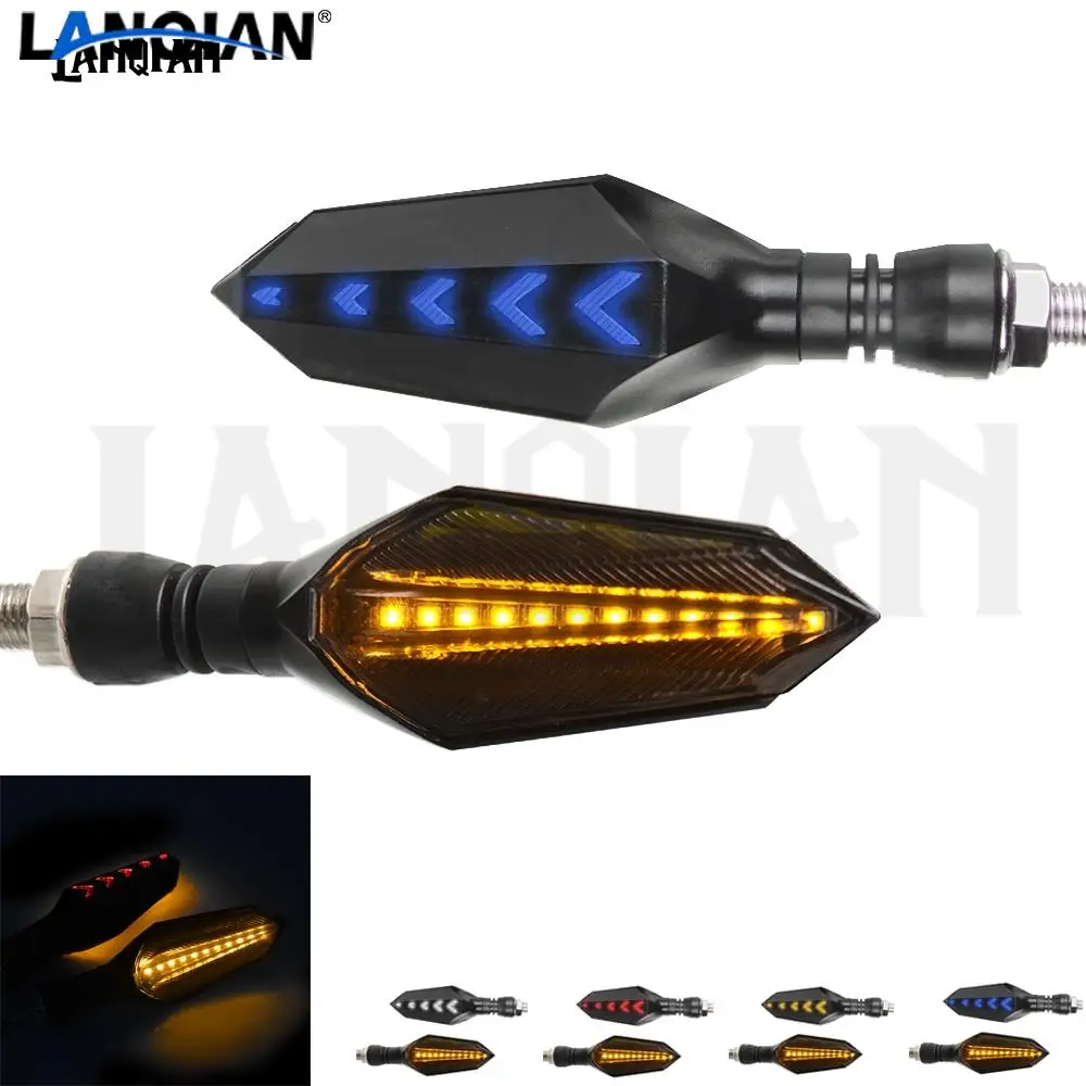 Universal Motorcycle Turn Signal Flowing Water Flashing Led Light Tail For Yamaha ybr 125 fazer 1000 mt 09 tracer fz6n |