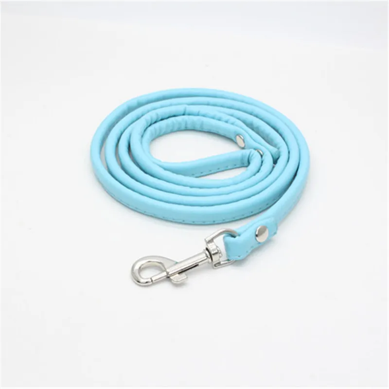 Correas largas de cuero sintético para perros y gatos domésticos, correa de seguridad para correr, Collar para perro, correa de plomo para caminar
