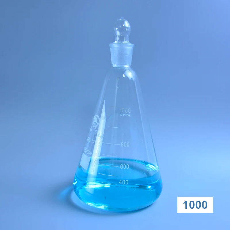 50-2000ml Glass conical flask with cap 24/29 joint Glass Erlenmeyer Flask for laboratory triangle flask Boro 3.3 glass lab glass supplies,lab volumetric flask