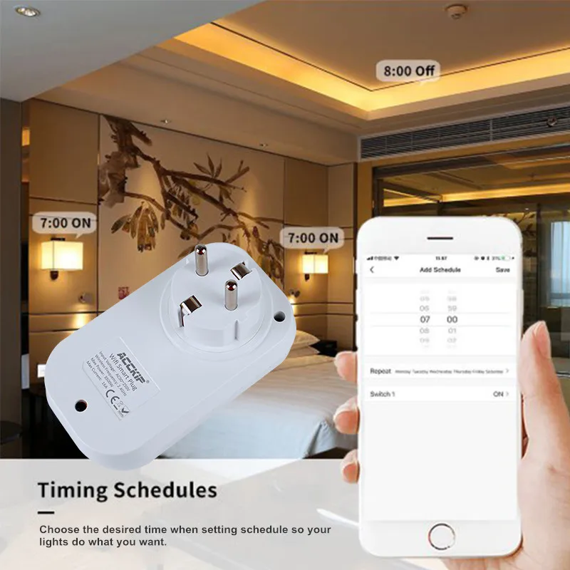 ACCKIP Европейская розетка WiFi умная розетка Голосовое управление настройка времени enchufe inteligente передник для розетки prise cpl wifi Европа