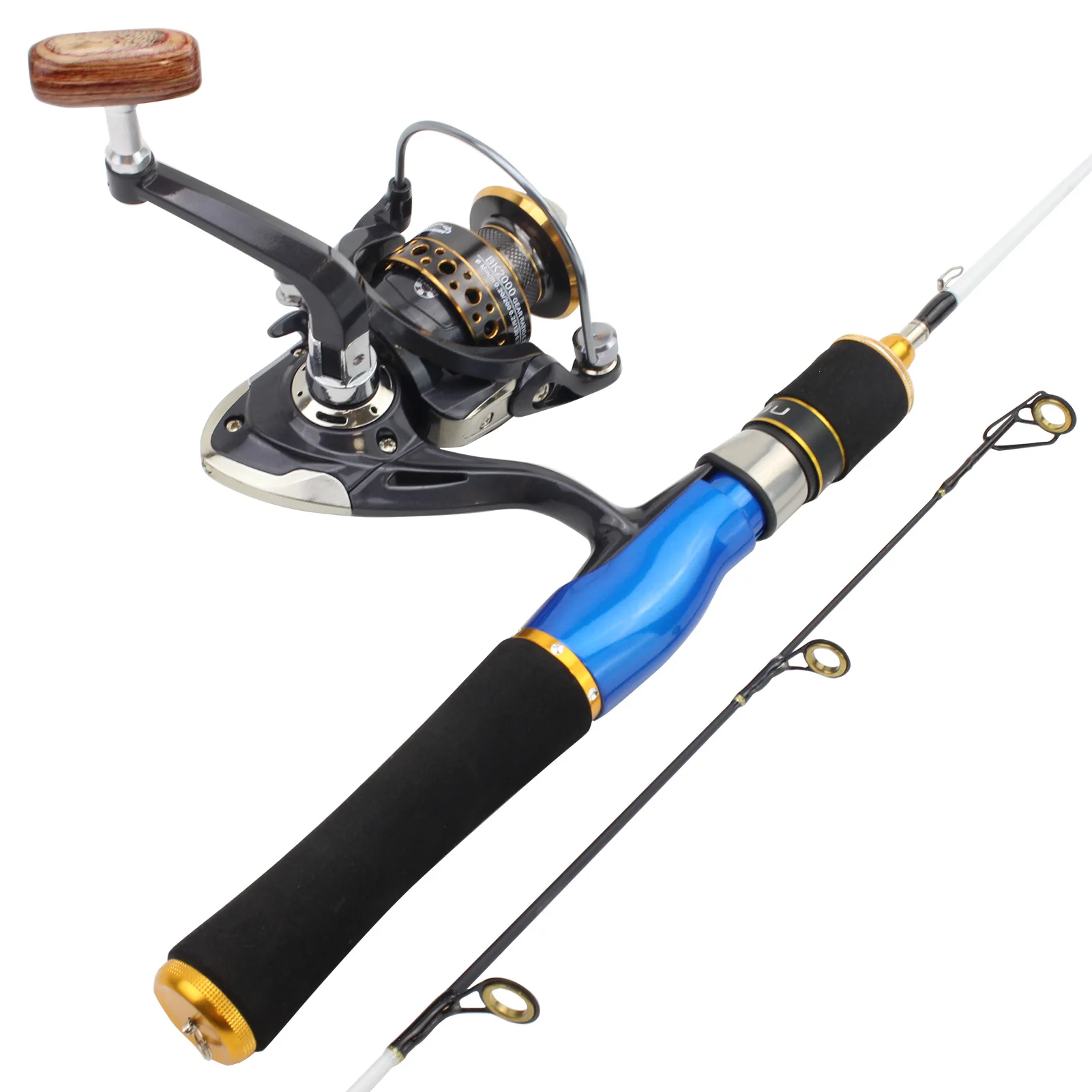 58cm Winter fishing Rod Reel Combos carbon Spinning Ice fishing rod and  reel set Children's beginner fishing rod Fishing Tackle