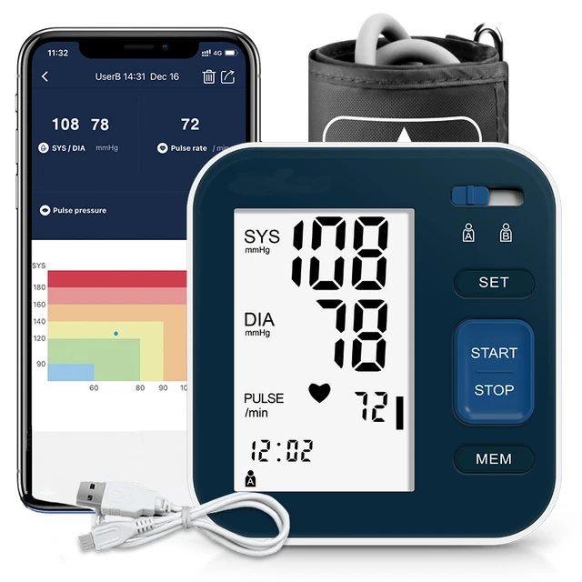 Metene Blood Pressure Monitor Upper Arm BP Cuff Machine, Automatic High Blood PR