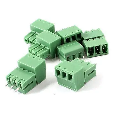 

5 Pairs 3 Pin 3.81mm Screw Pluggable Terminal Block Connector 300V 8A