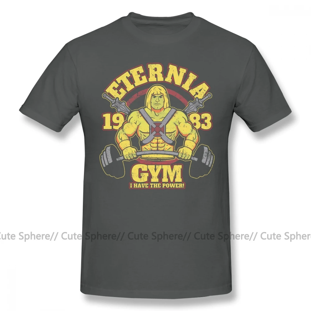 Skeletor футболка Eternia Gym Футболка мужская Милая футболка 100 хлопок короткий рукав лето 4xl Футболка с принтом - Цвет: Dark Grey