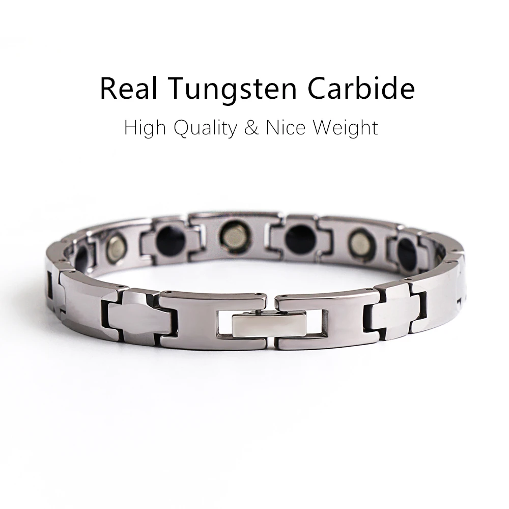 10 мм позолоченный/посеребренный мужской браслет из карбида вольфрама с пряжкой для здоровья магнитный браслет