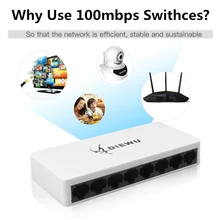 Kebidumei коммутатора Ethernet 8 Порты и разъёмы Настольный Ethernet сетевой коммутатор 10/100 Мбит/с концентратор LAN сетевой коммутатор с портами PoE адаптер для розеток европейского стандарта