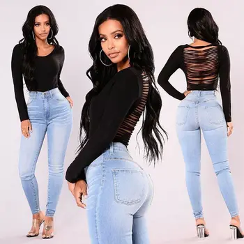 

Meihuida Fashion 2020 Women Lady Denim Skinny Pants High Waist Stretch Jeans Slim Pencil Jeans Women Casual Jeans