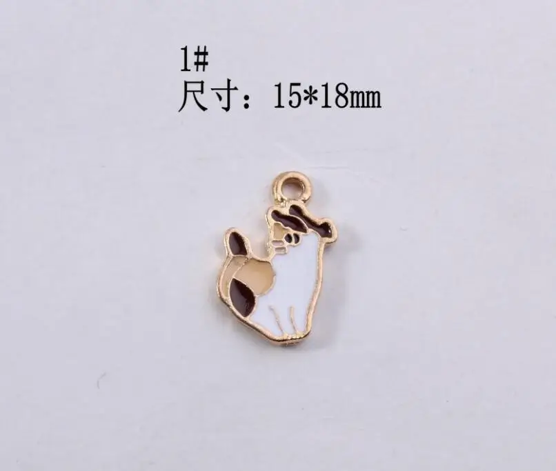 1 -15x18mm 10 шт Эмаль мультфильм Шарм для изготовления ювелирных изделий Модные Серьги Браслет и подвески, ожерелья - Окраска металла: 1 -15x18mm