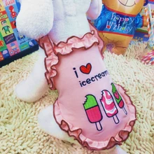 Футболка Собака мелких пород Милая хлопковая Футболка с принтом мороженого для домашних собак и кошек летняя одежда жилет XS-L домашняя одежда для животных