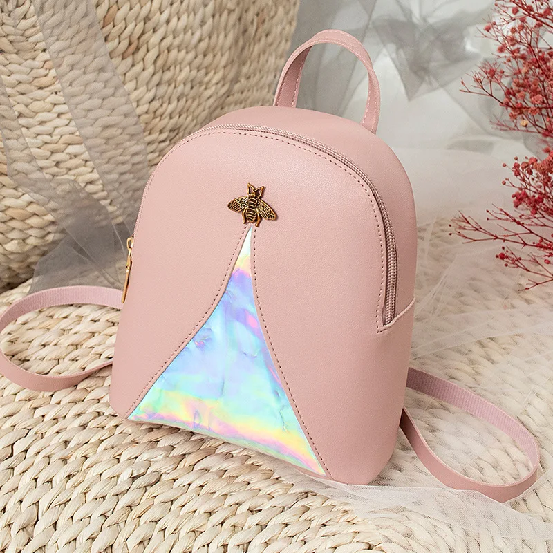 

Korean-style Contrast Color Sequin Women's Change Backpack Logo2019 Summer And Autumn New Products Bag