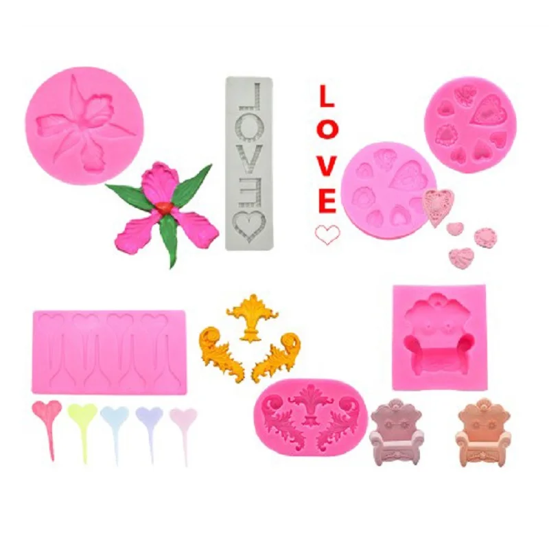 

Bloemen Wijnstokken Sofa Hart Liefde Silicone Mold Fondant Schimmel Taart Decoreren Gereedschappen Chocolade Suiker Cookies Cake