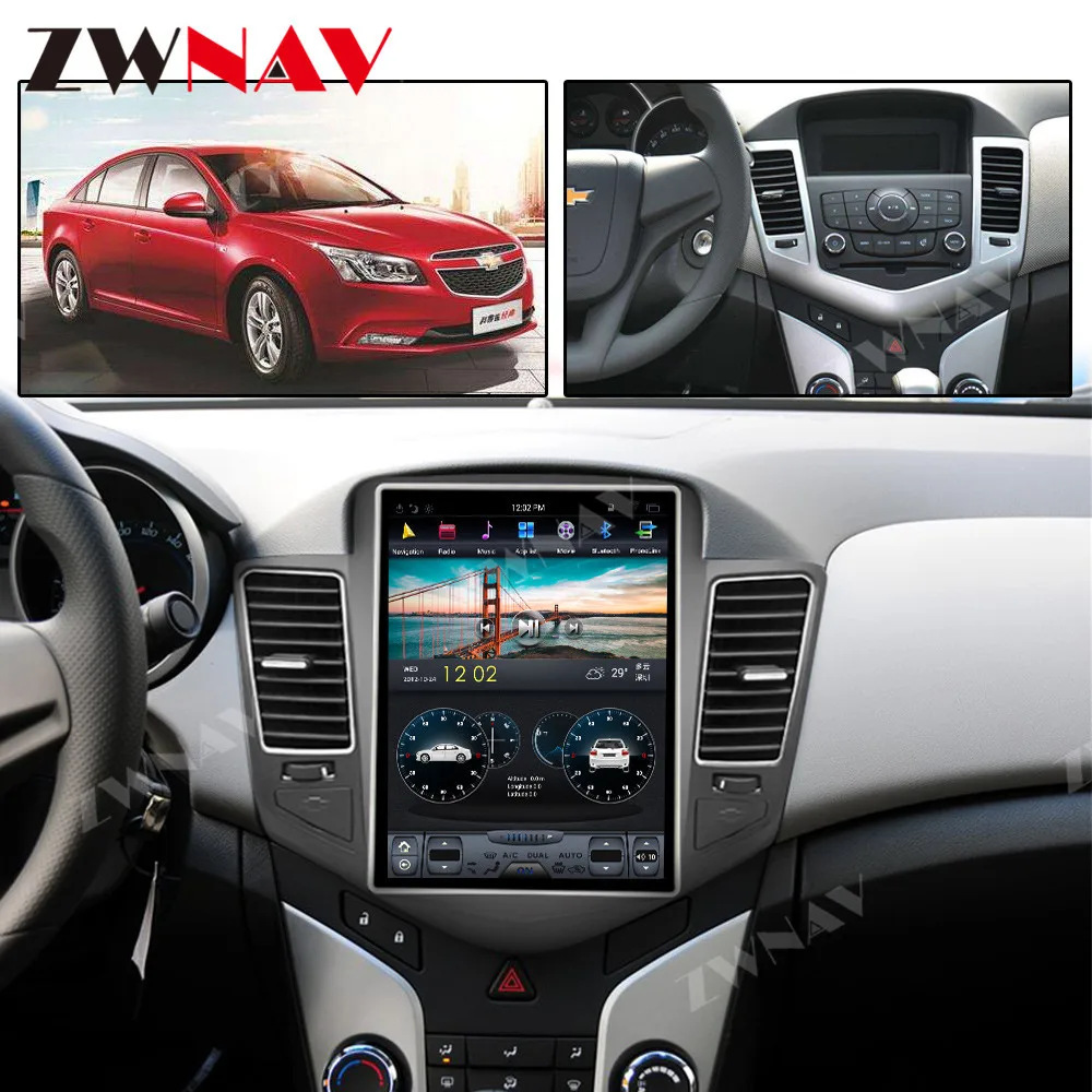 Top Tesla style 4GB DSP Android 9.0 Car GPS Navigation For Chevrolet CRUZE 2008-2012 head unit Multimedia Player radio tape recorder 1