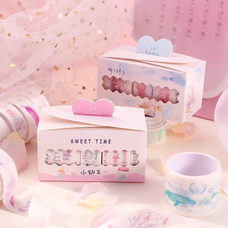 Creative Kawaii Hand Account Masking Tape Set Cute Cartoon DIY Decoration Scrapbooking Adhesive Washi Tape Art Supplies 024058